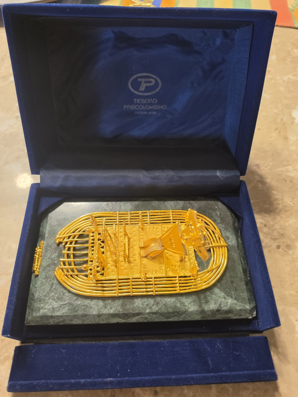 Tesoro Precolombino 24 Kt Gold Plated Musica Raft Replica Museo Del Oro Colombia